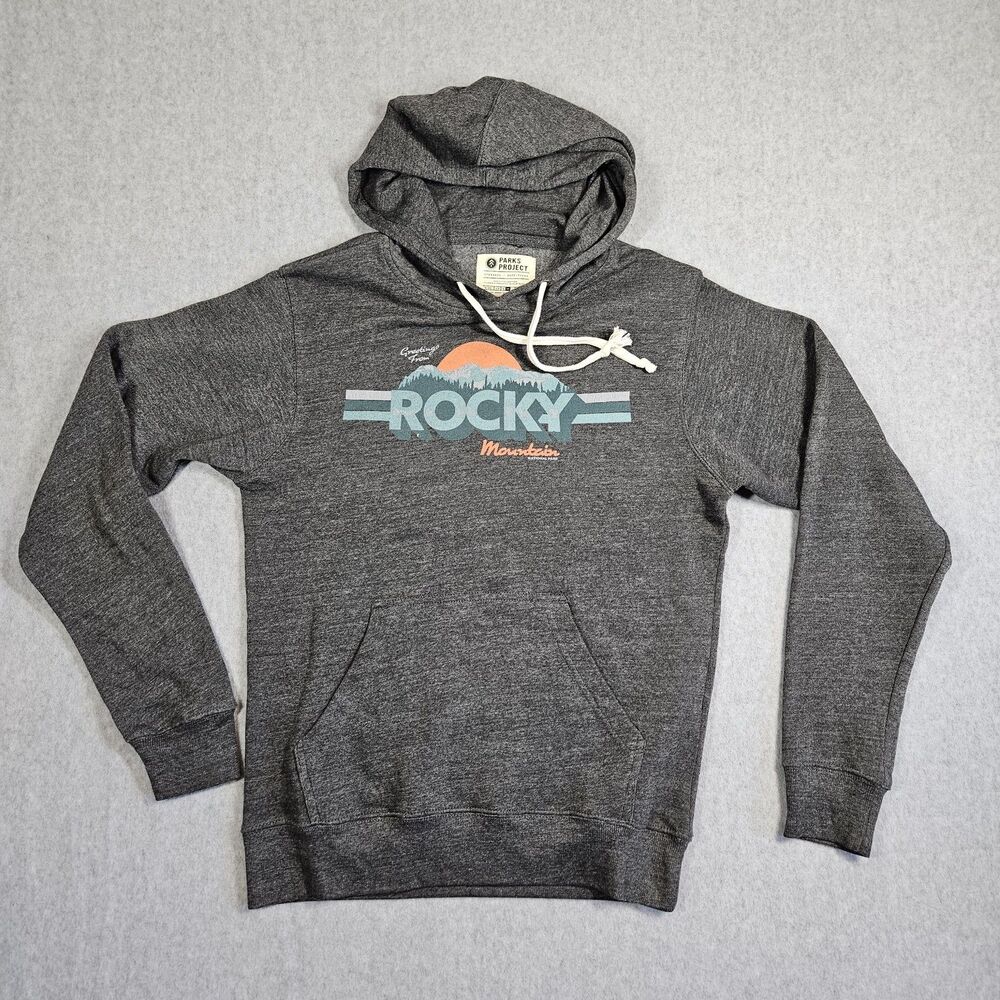 Parks Project Rocky Mountain National Park Hoodie Men's Gray Pullover Sweatshirt